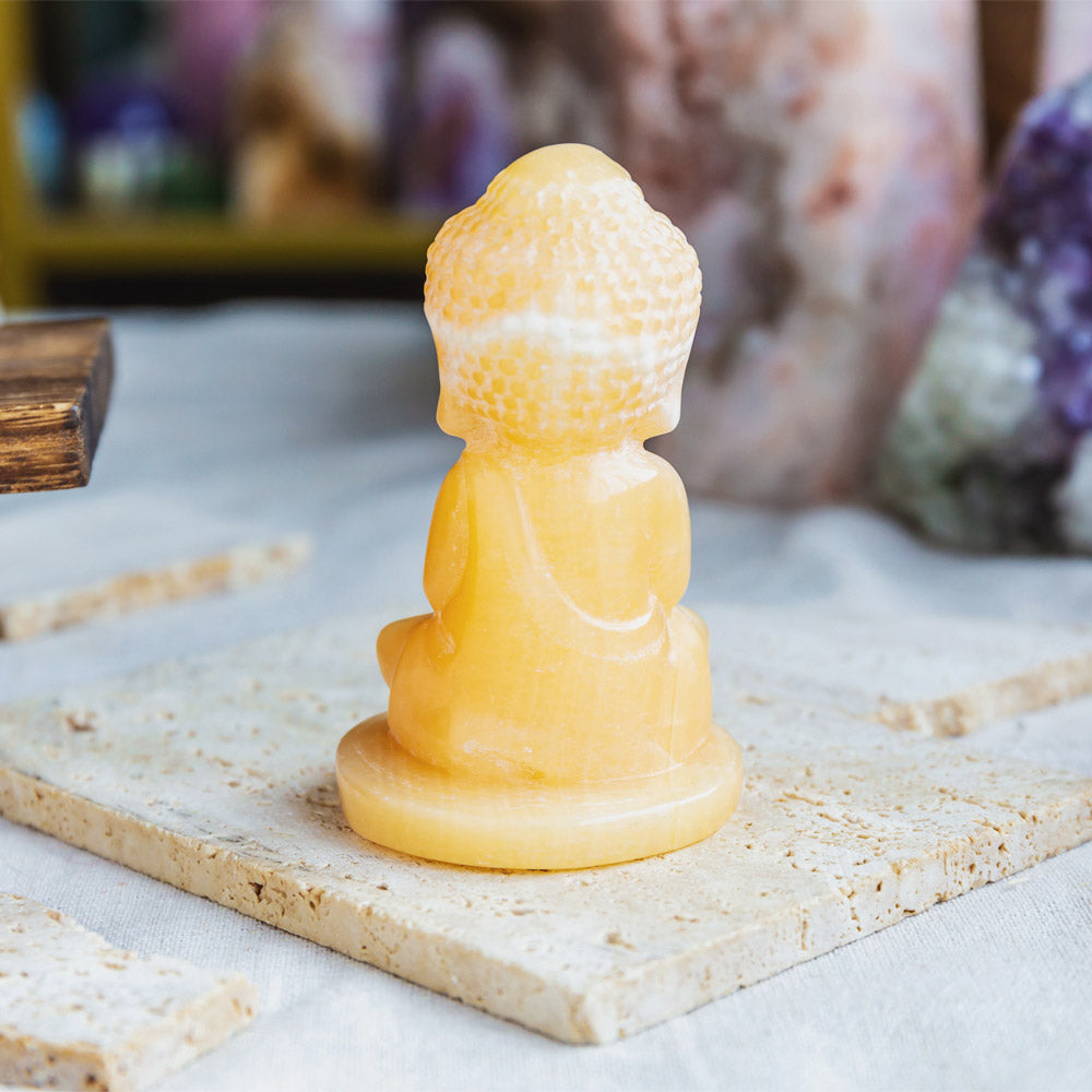 Reikistal Orange Calcite Baby Buddha