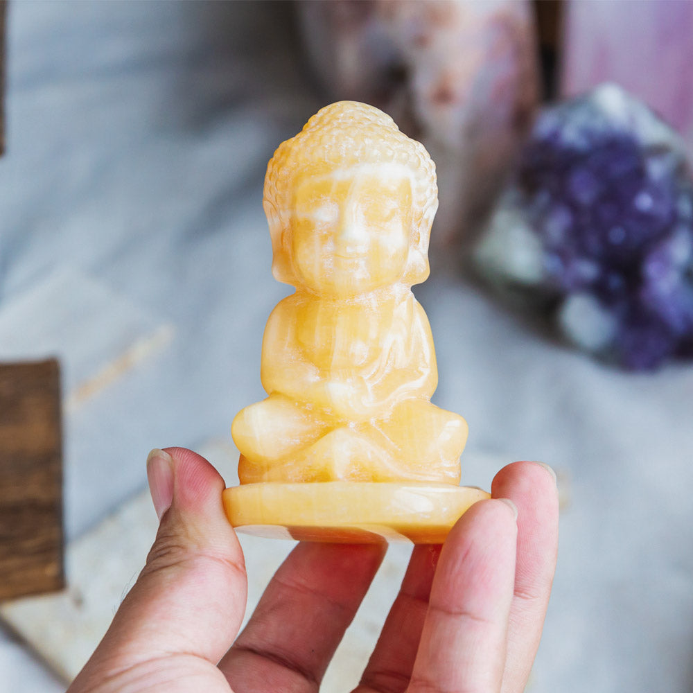 Reikistal Orange Calcite Baby Buddha