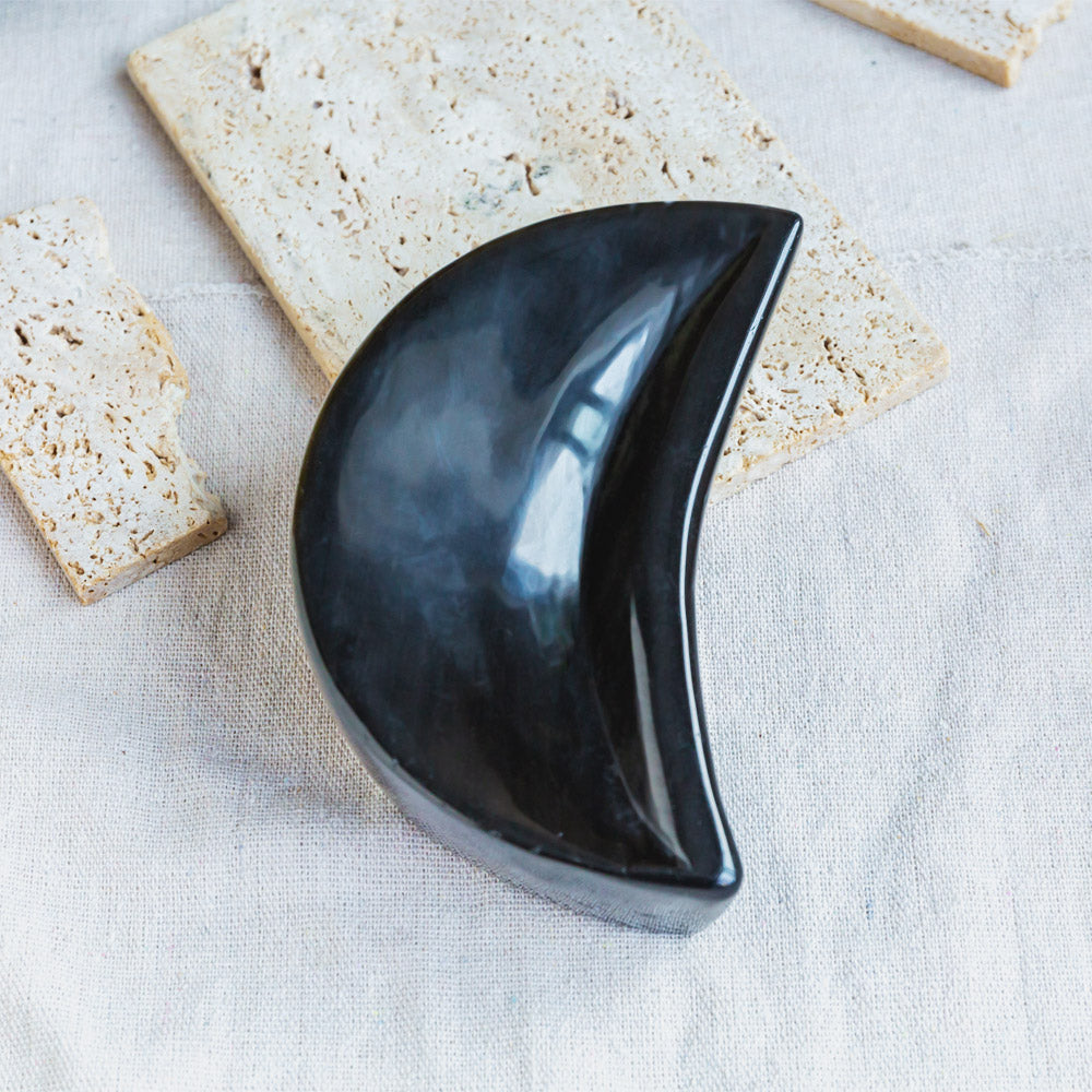 Reikistal Golden Sheen Obsidian Moon Bowl