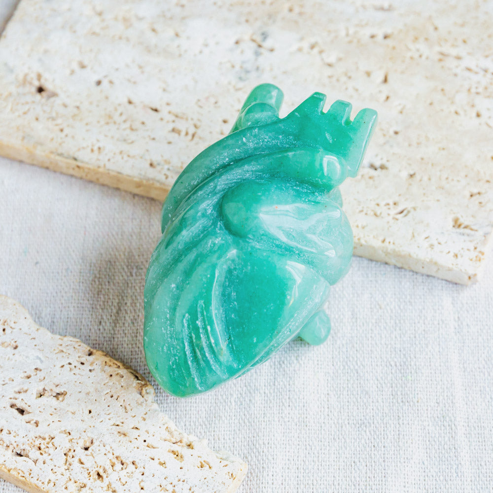 Reikistal Green Aventurine Human Heart