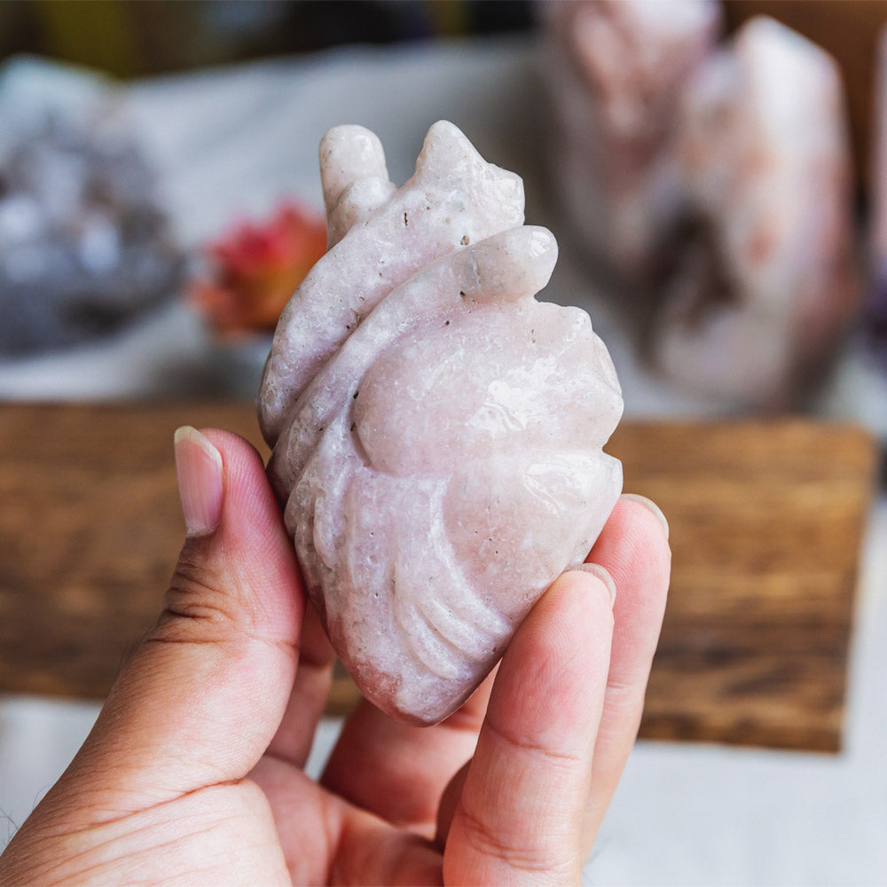 Reikistal Pink Amethyst Human Heart