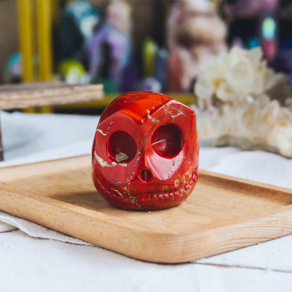 Reikistal Red Jasper Jack Skull