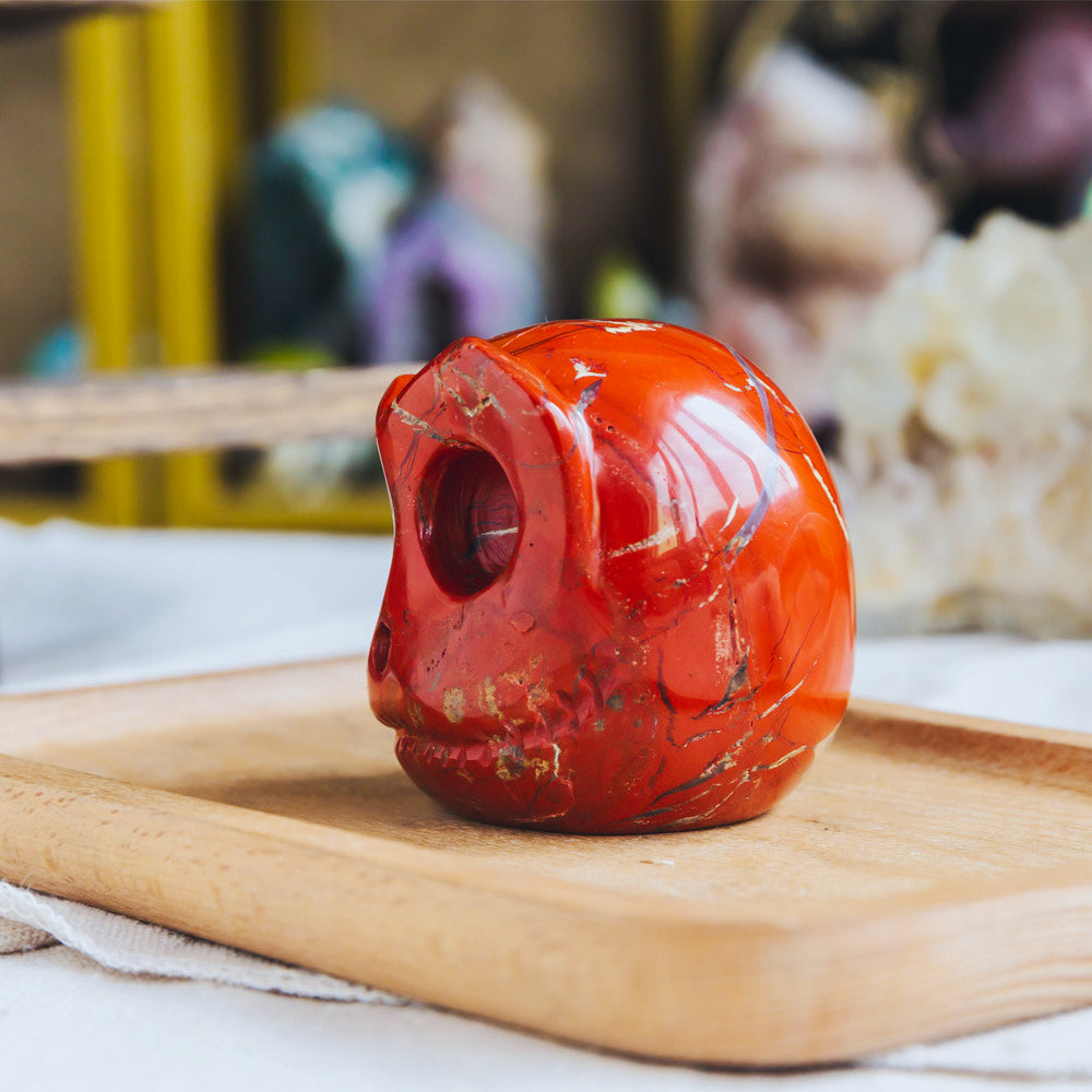 Reikistal Red Jasper Jack Skull