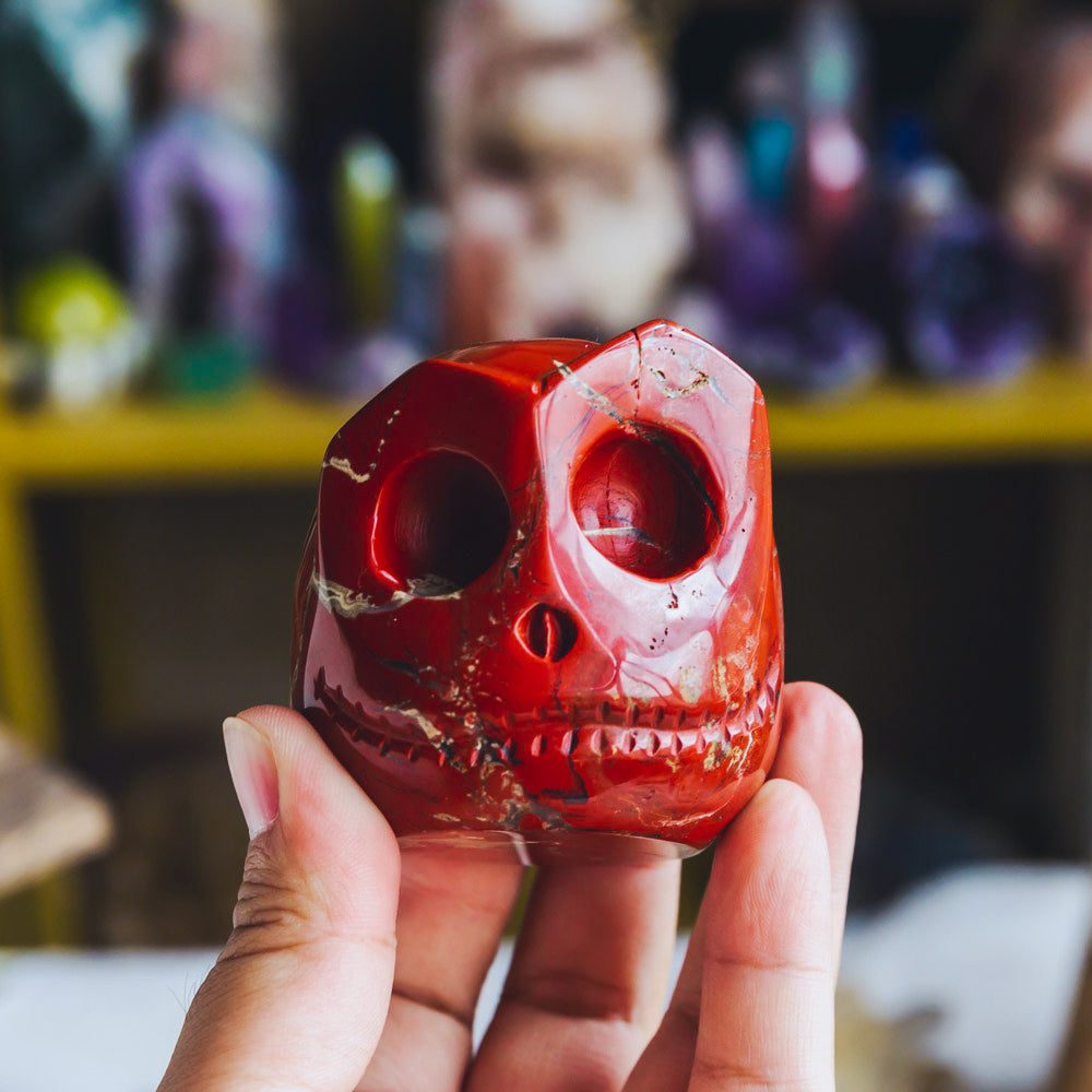 Reikistal Red Jasper Jack Skull