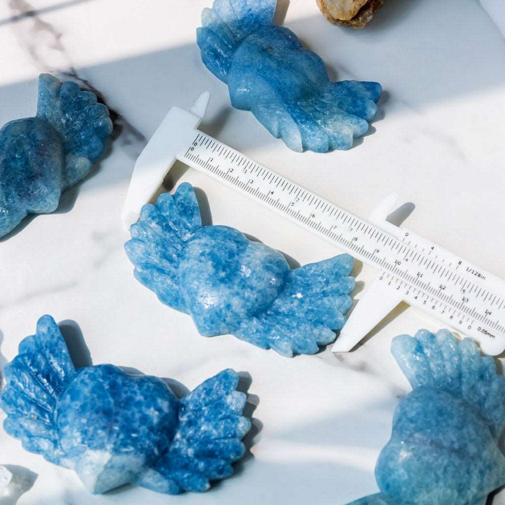 Reikistal Blue Calcite Heart Wings