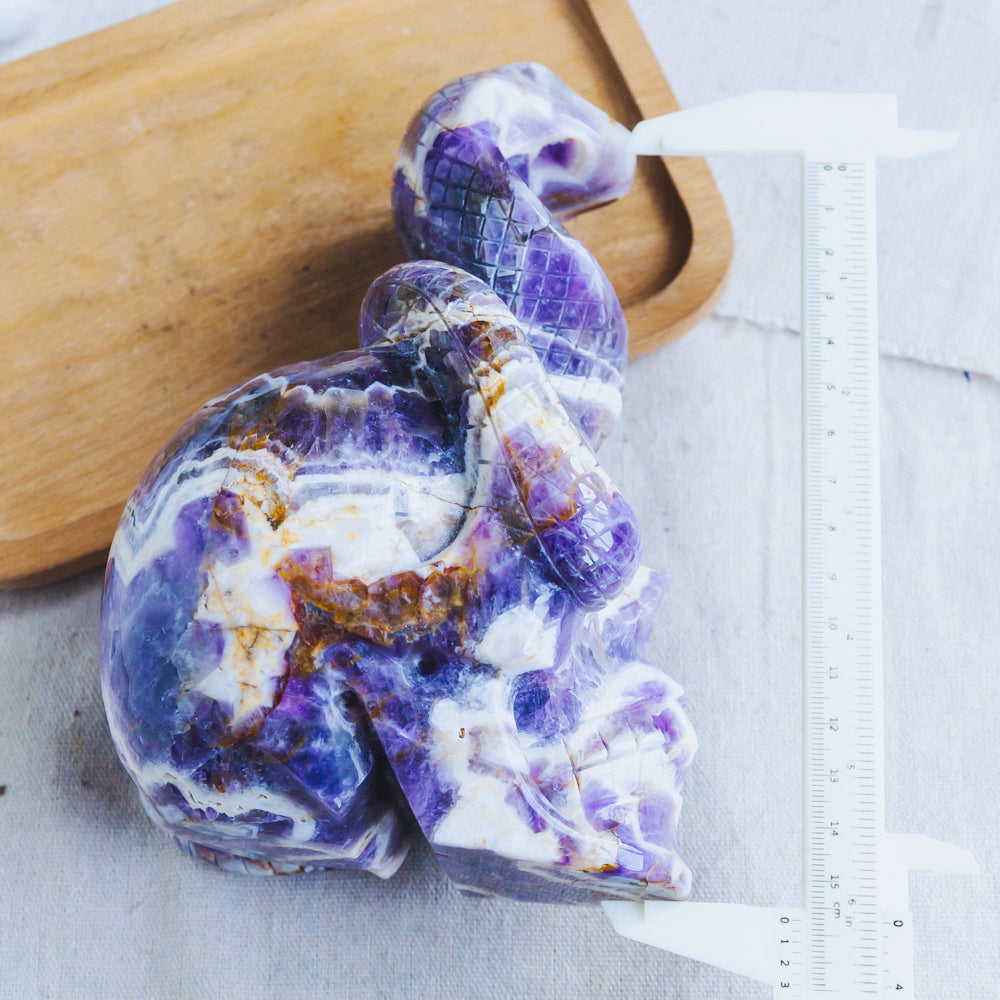 Reikistal Dream Amethyst Skull With Cobra