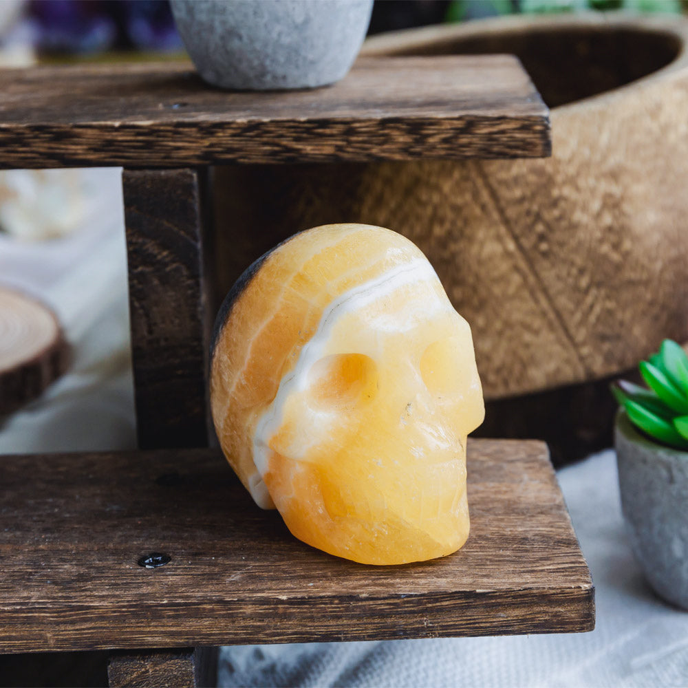 Reikistal Zebra Calcite Skull