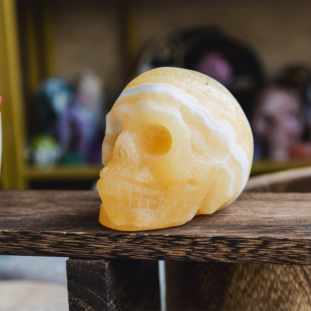 Reikistal Zebra Calcite Skull