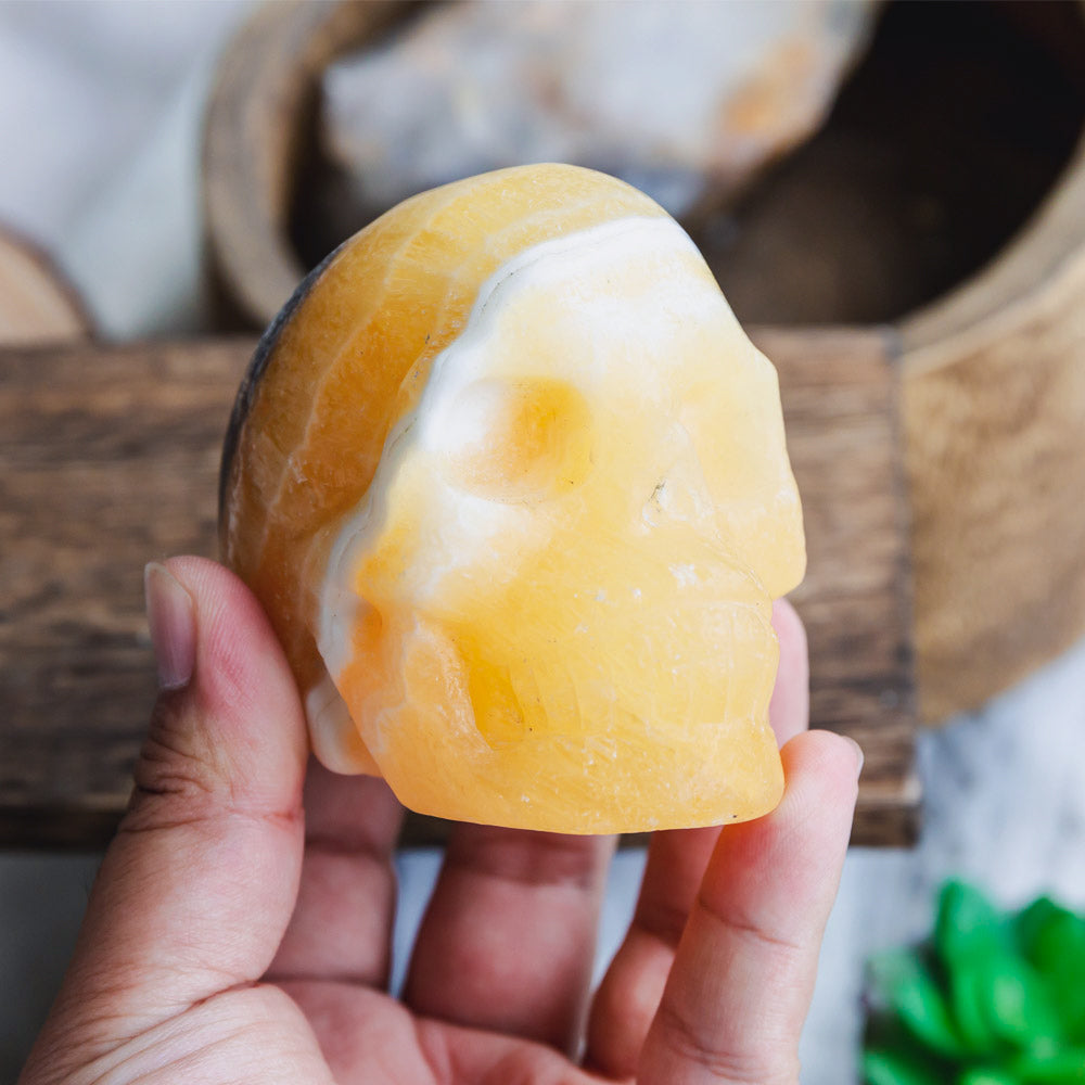 Reikistal Zebra Calcite Skull
