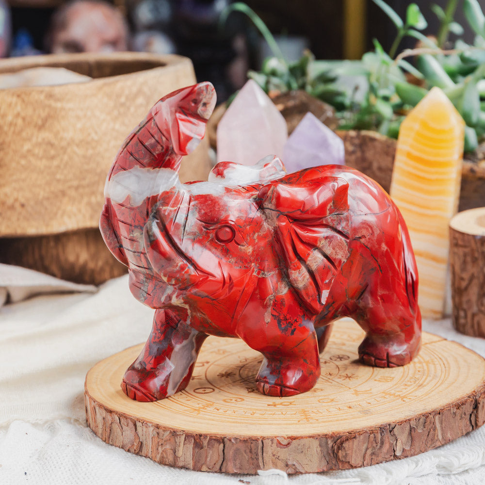 Reikistal Red Jasper Elephant