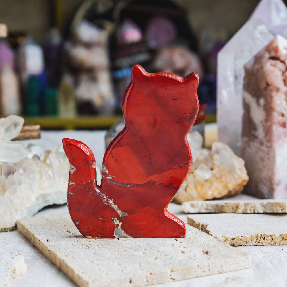 Reikistal Red Jasper Cat Slice