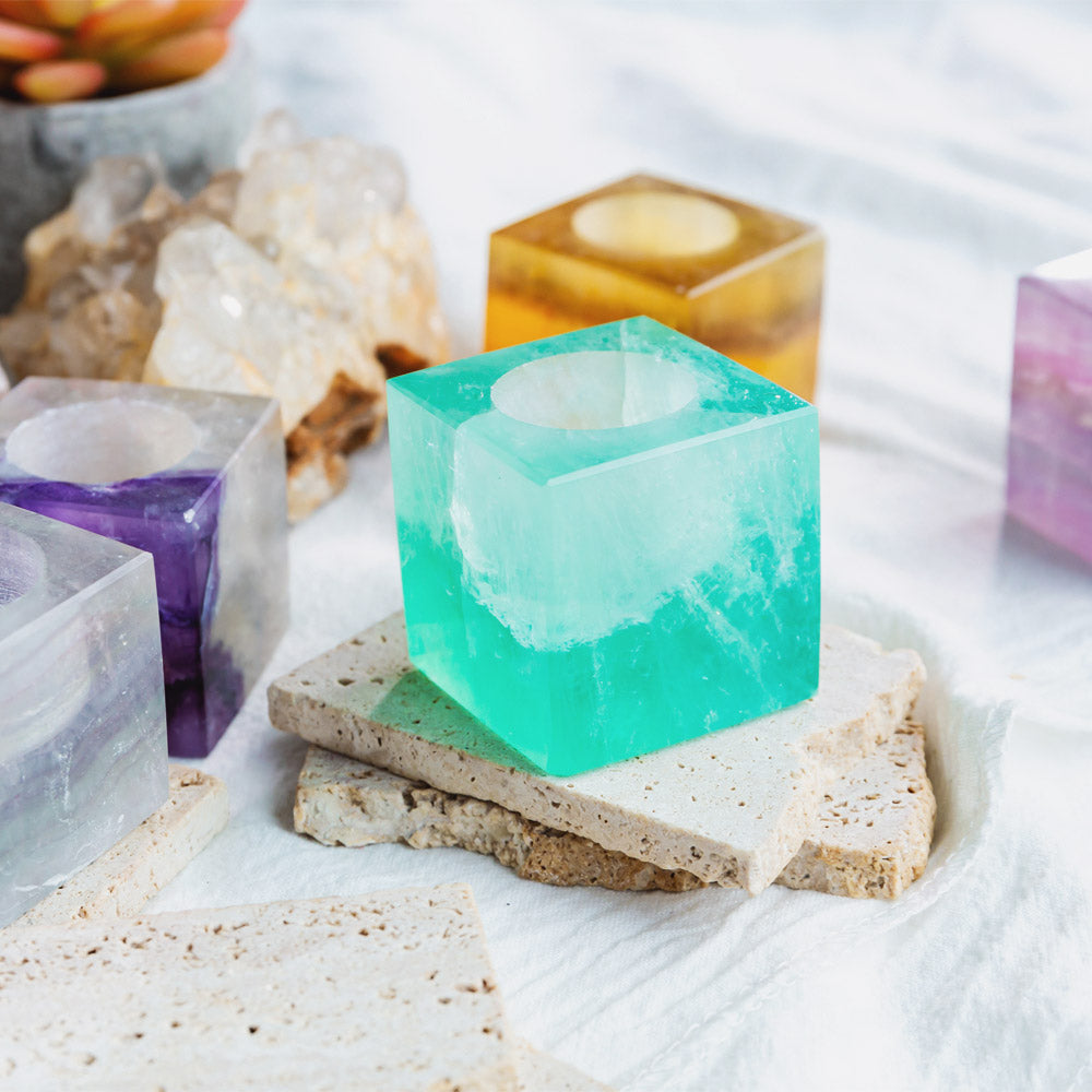 Reikistal Fluorite Candle Holders