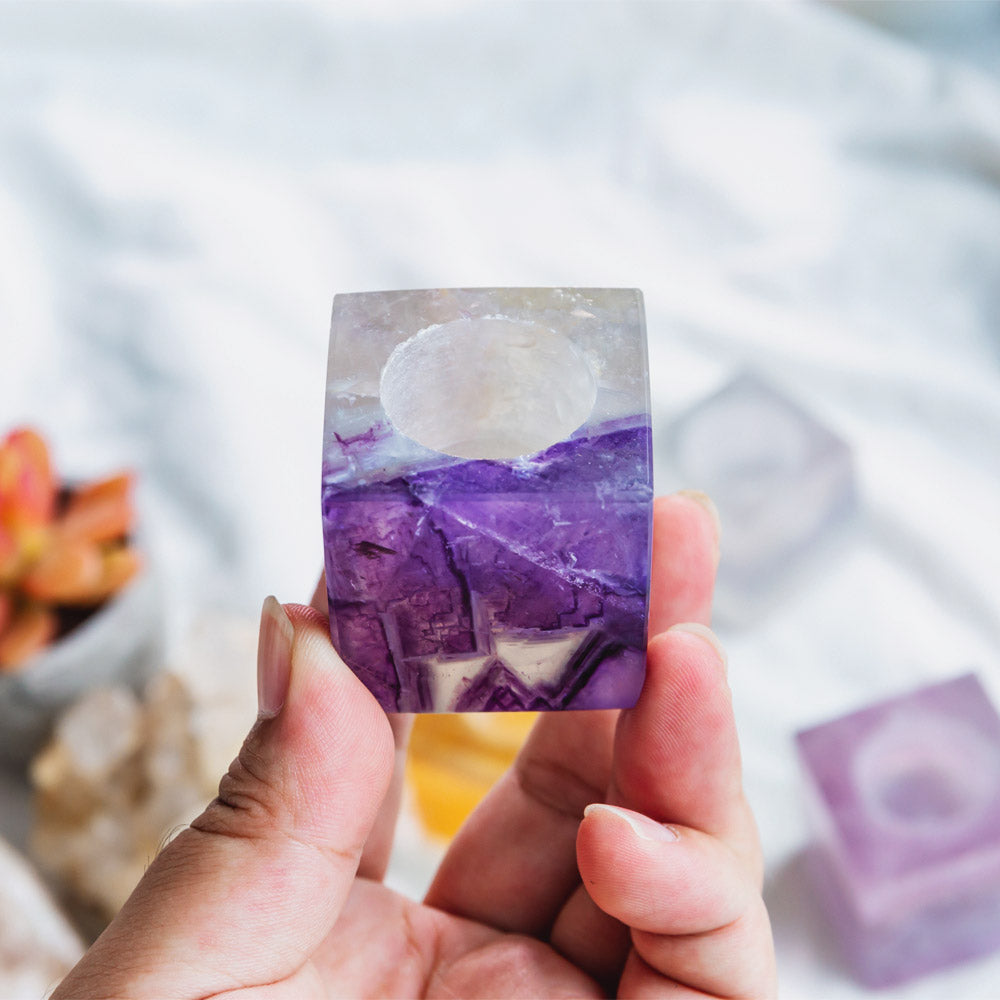 Reikistal Fluorite Candle Holders
