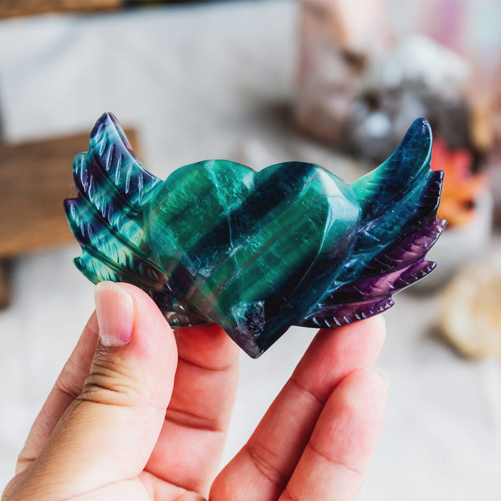 Reikistal Crystal Heart With Wings