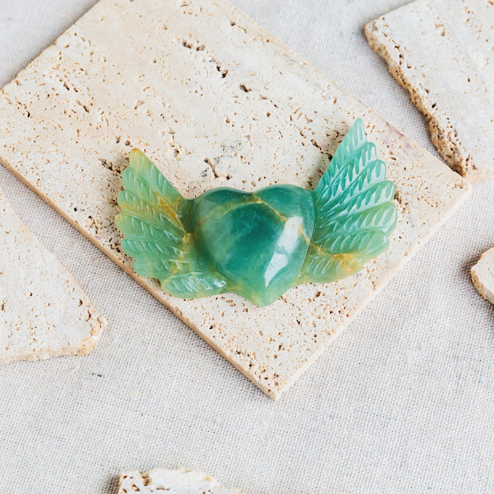 Reikistal Crystal Heart With Wings