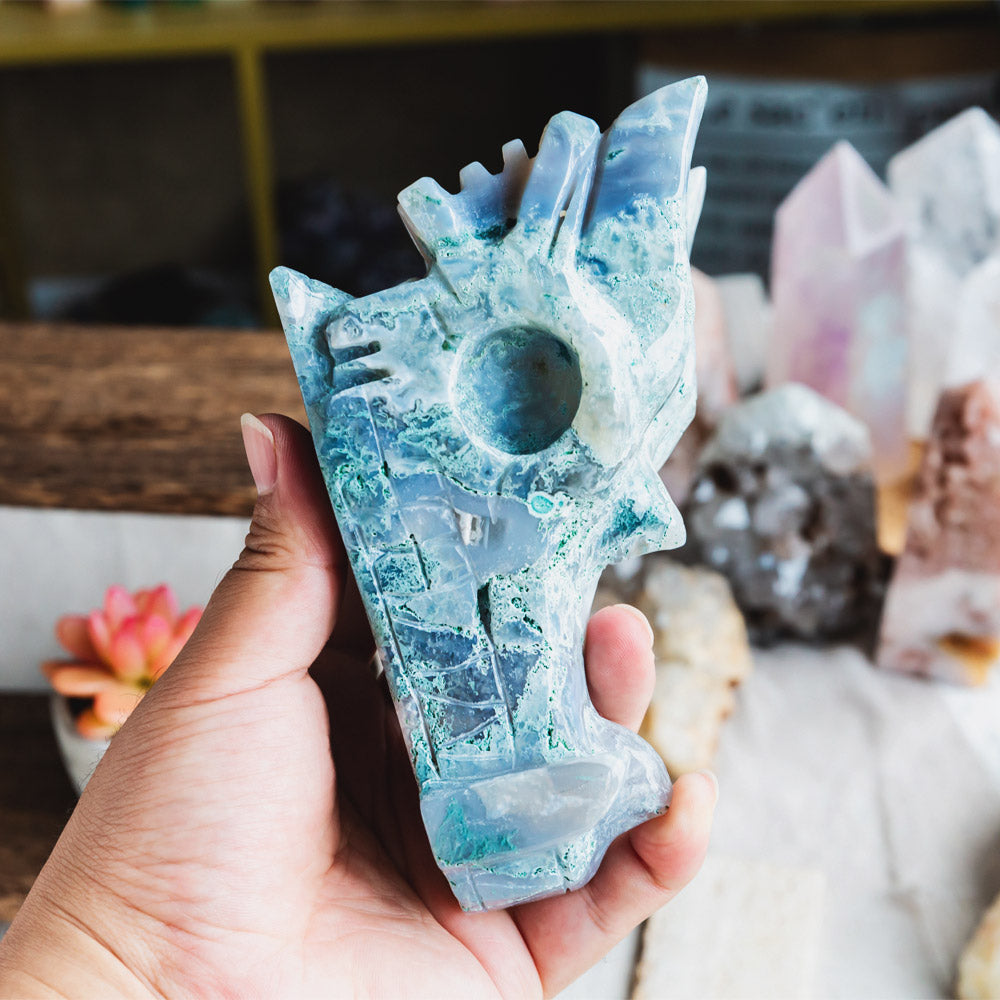 Reikistal Tree Agate Dragon Head