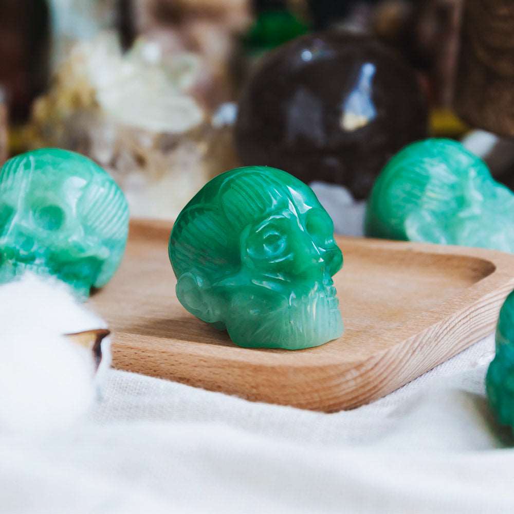 Reikistal 2'' Green Aventurine Muscle Skull