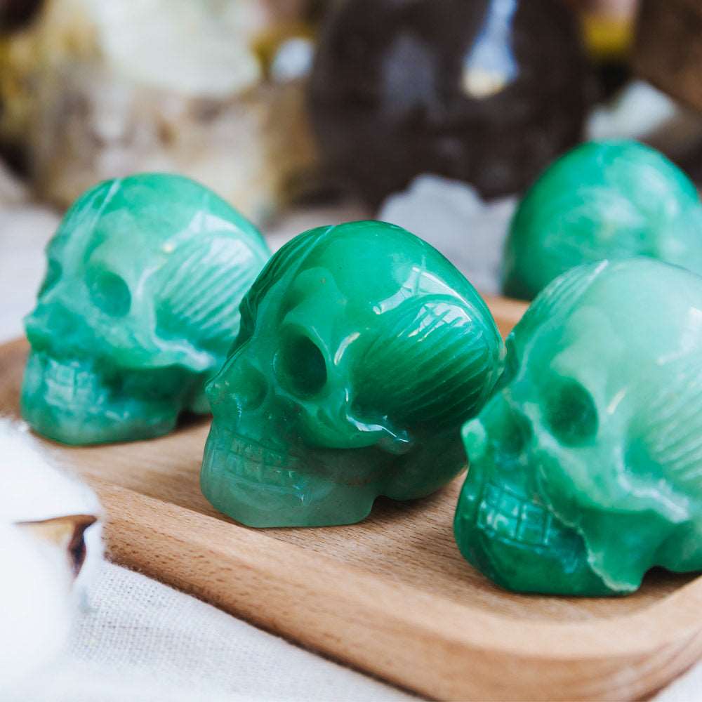 Reikistal 2'' Green Aventurine Muscle Skull
