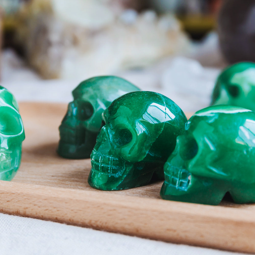 Reikistal 2" Green Aventurine Skull