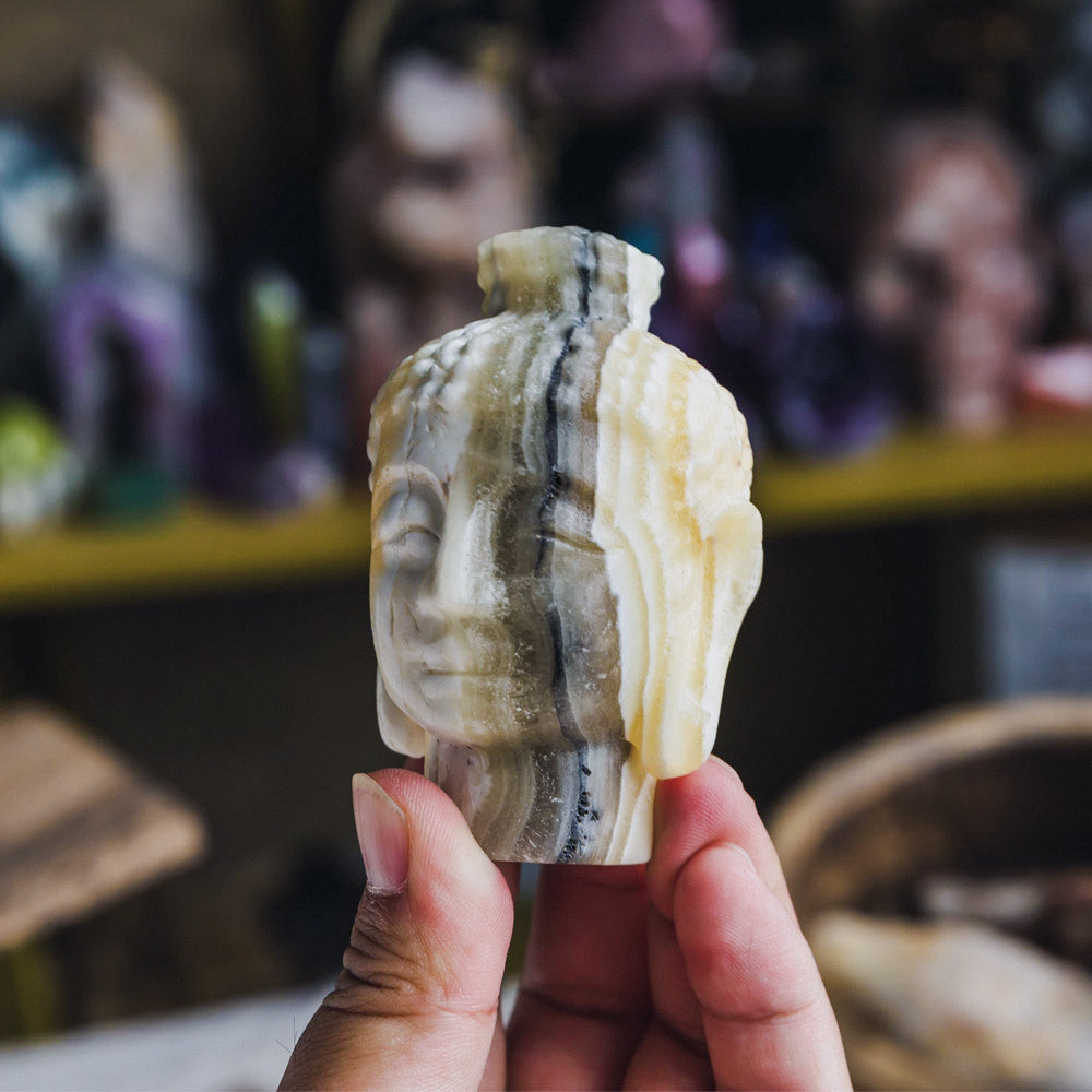 Reikistal Zebra Calcite Buddha