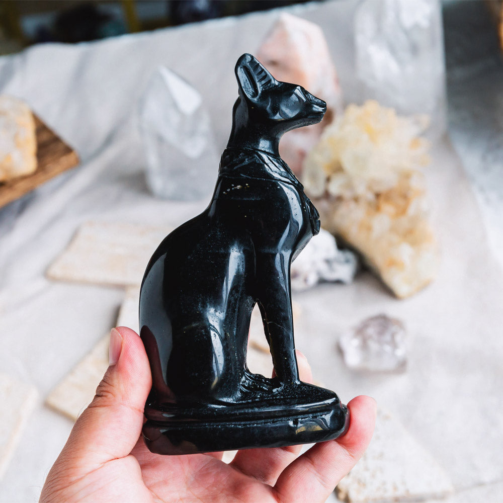 Reikistal Black Obsidian Egypt Cat
