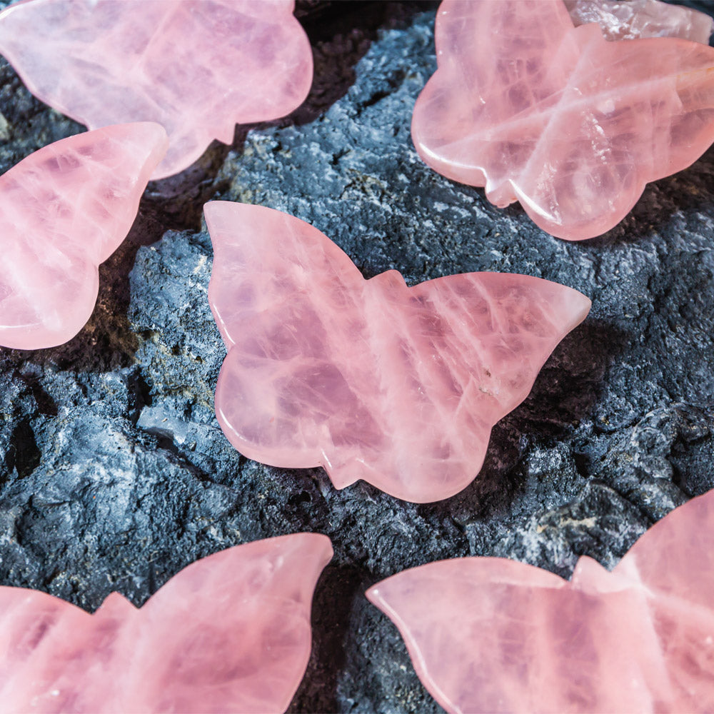 Reikistal Rose Quartz Butterfly