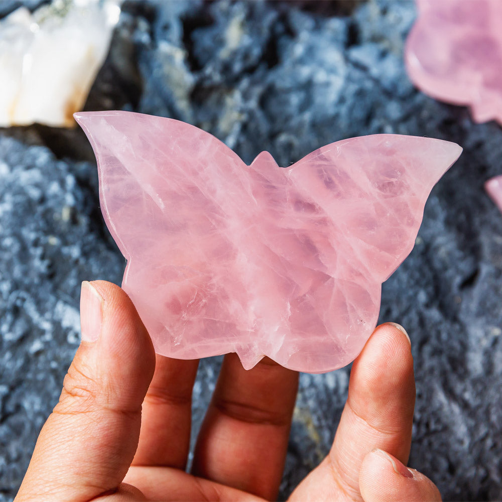 Reikistal Rose Quartz Butterfly