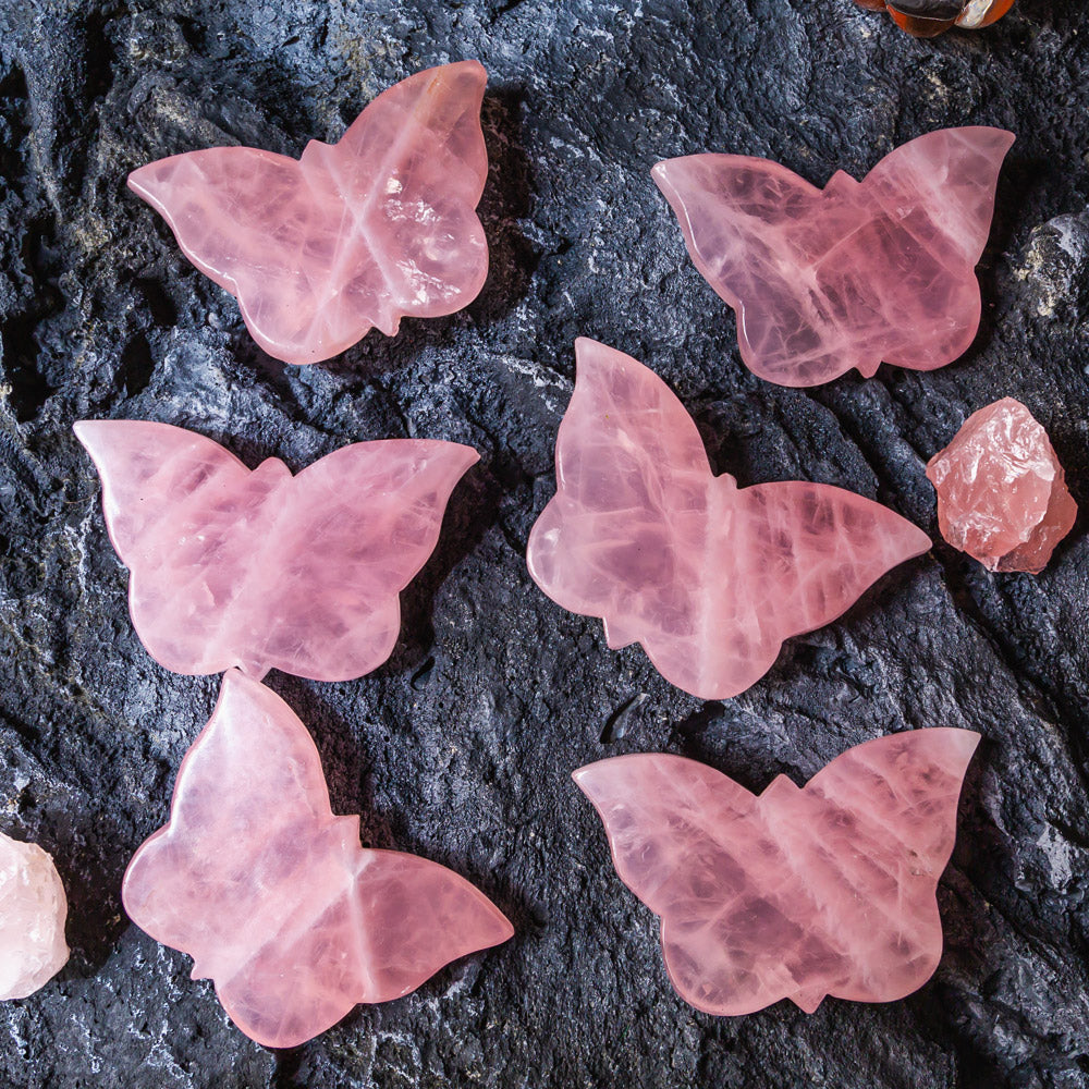 Reikistal Rose Quartz Butterfly