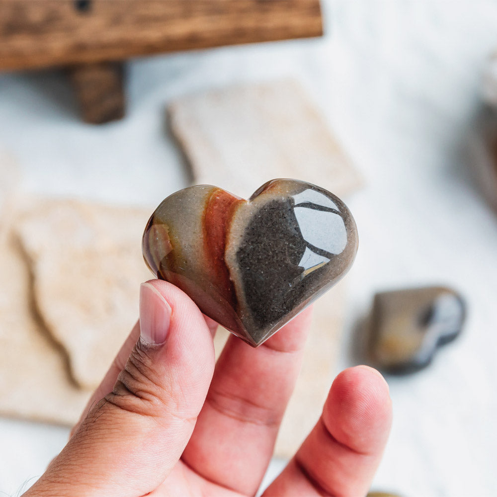 Reikistal Polychrome Jasper Heart