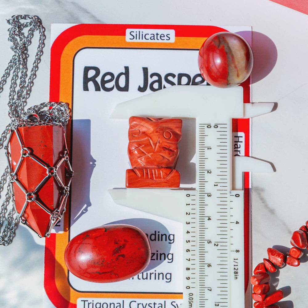 Reikistal Red Jasper Hardness | Root & Sacral Chakras | Grounding | Stabilizing | Nurturing | Trigonal Crystal System Gift Box