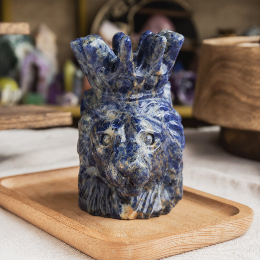 Reikistal Sodalite Lion Head