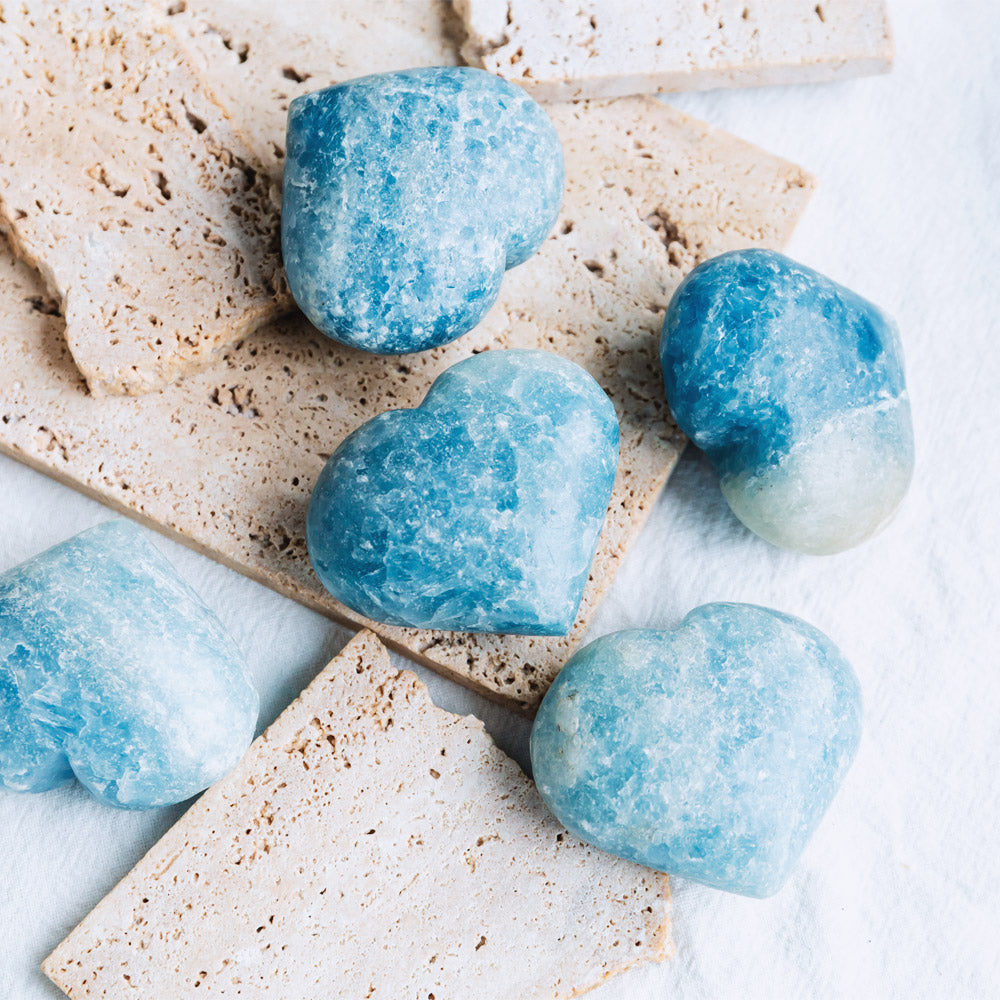 Reikistal Blue Calcite Heart