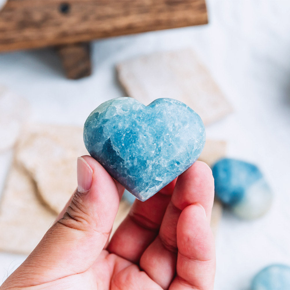 Reikistal Blue Calcite Heart