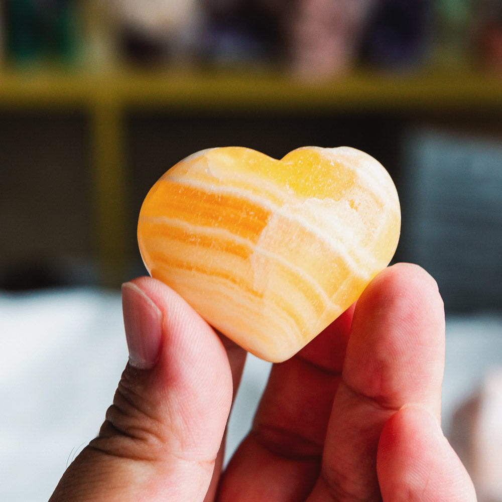 Reikistal Banding Orange Calcite Heart