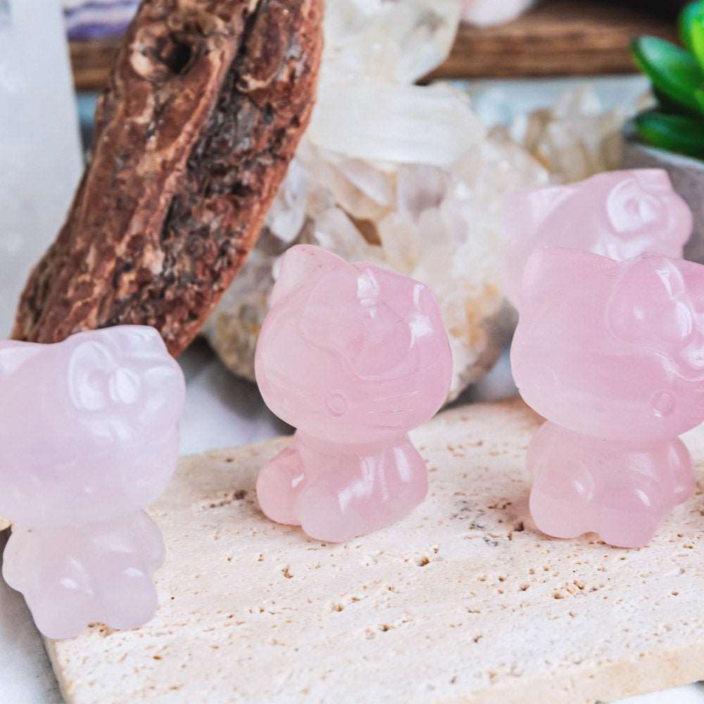 Reikistal 2'' Rose Quartz Hello Kitty