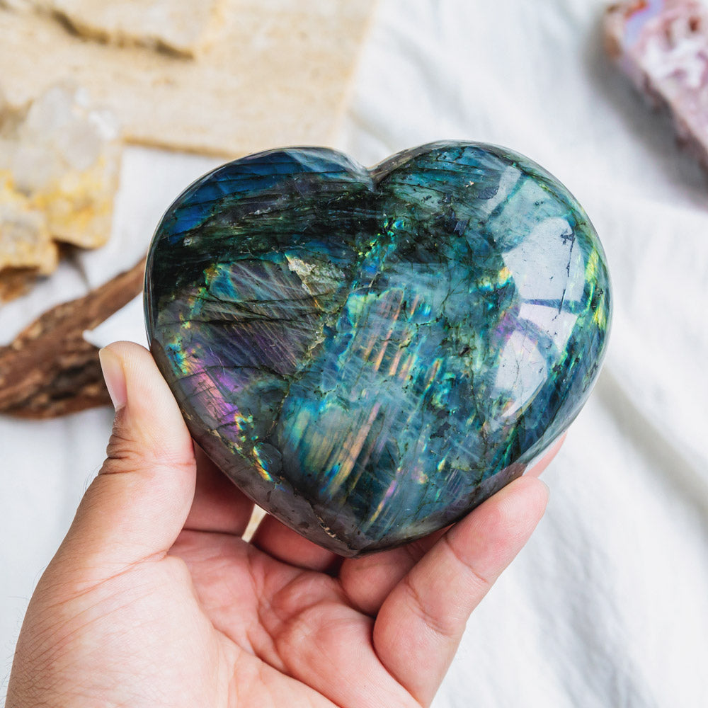Reikistal Labradorite Heart