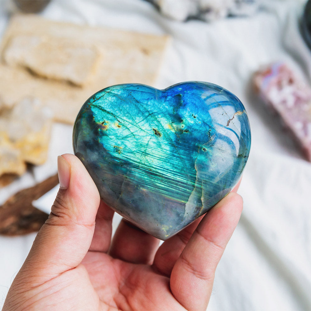 Reikistal Labradorite Heart