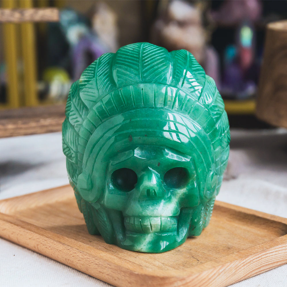 Reikistal Green Aventurine Indian Skull
