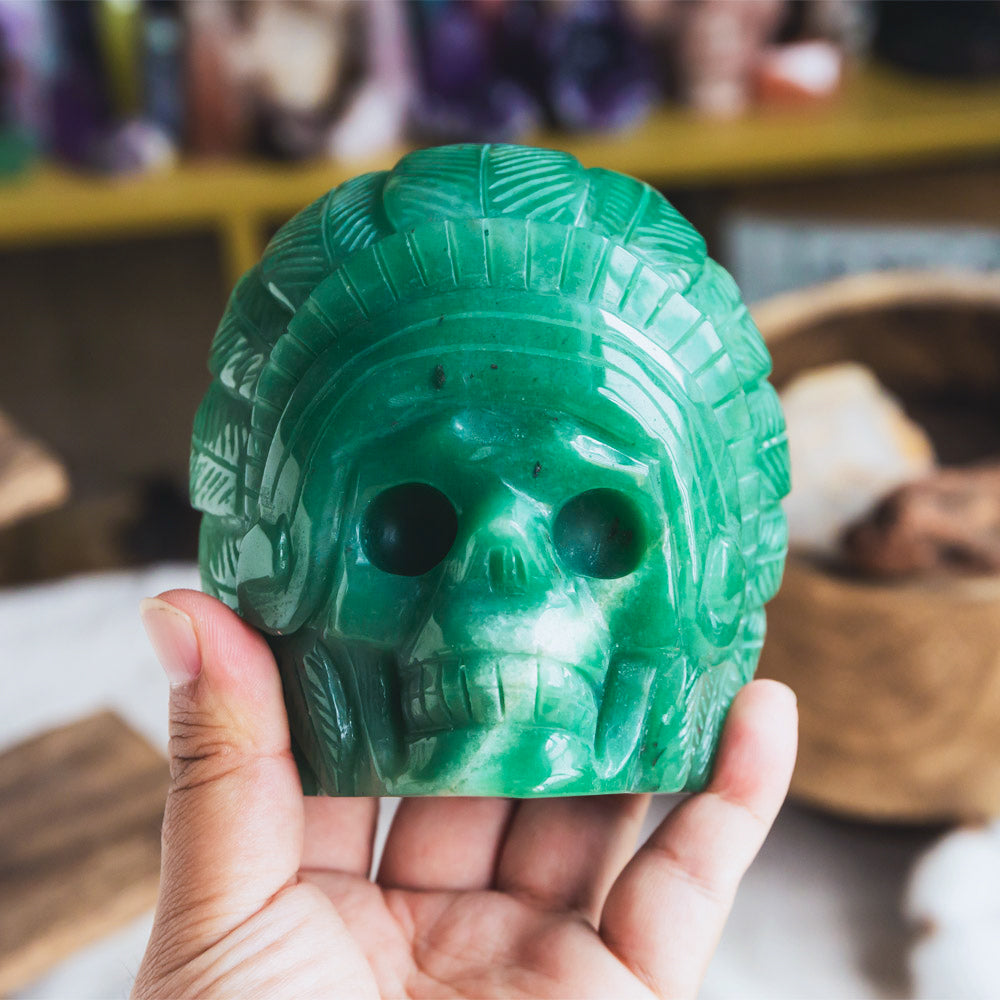 Reikistal Green Aventurine Indian Skull
