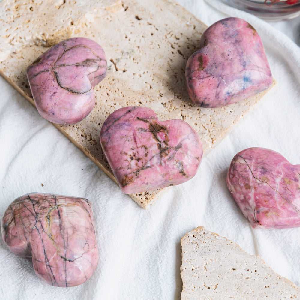 Reikistal Rhodonite Heart