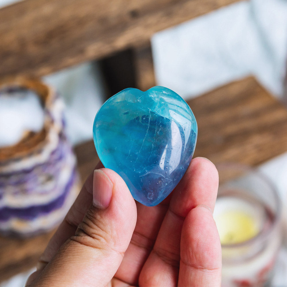 Reikistal Blue Fluorite Heart