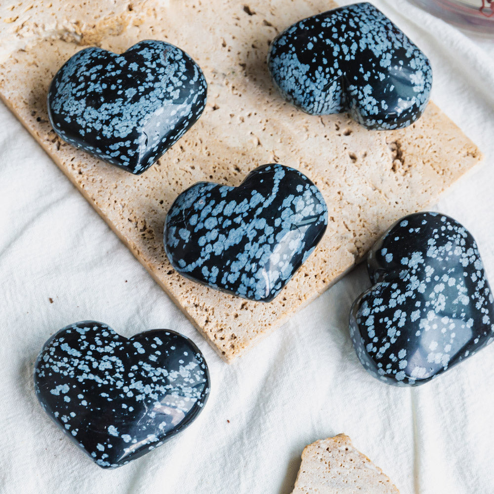 Reikistal Snowflake Obsidian Heart