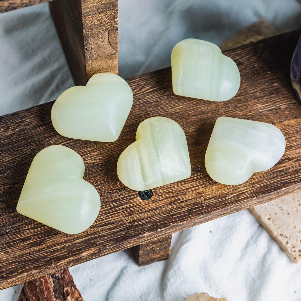 Reikistal Pistachio Calcite Heart