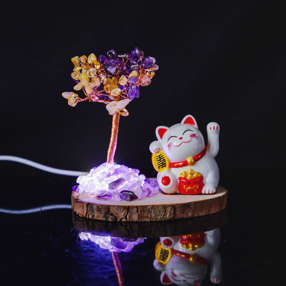 Reikistal Crystal Lamp With Cat