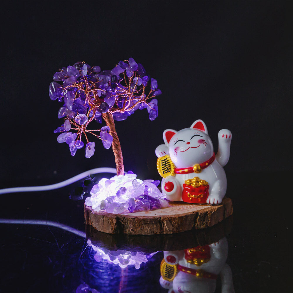 Reikistal Crystal Lamp With Cat