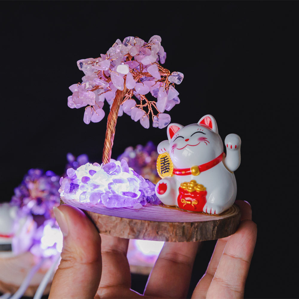 Reikistal Crystal Lamp With Cat