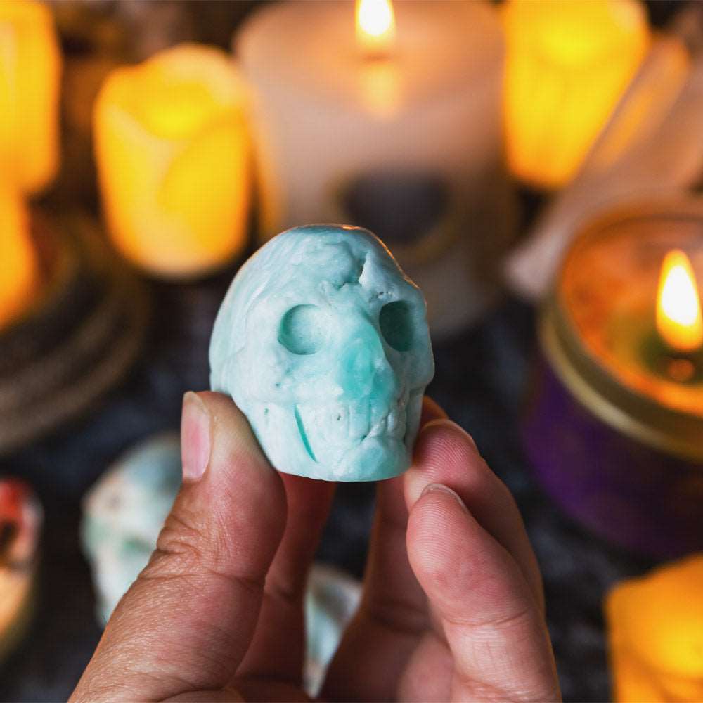 Reikistal 2''Blue Aragonite Skull