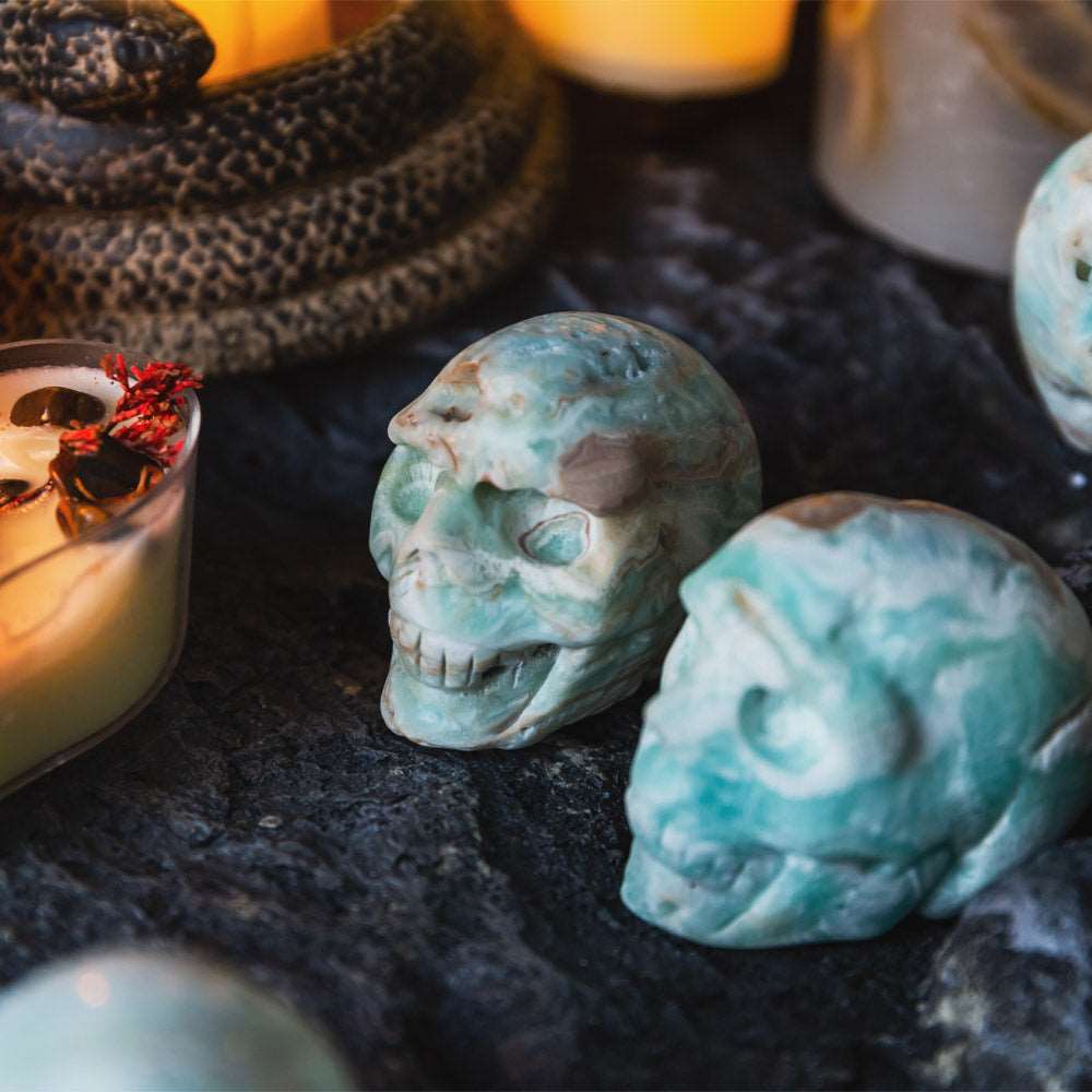 Reikistal 2''Blue Aragonite Skull