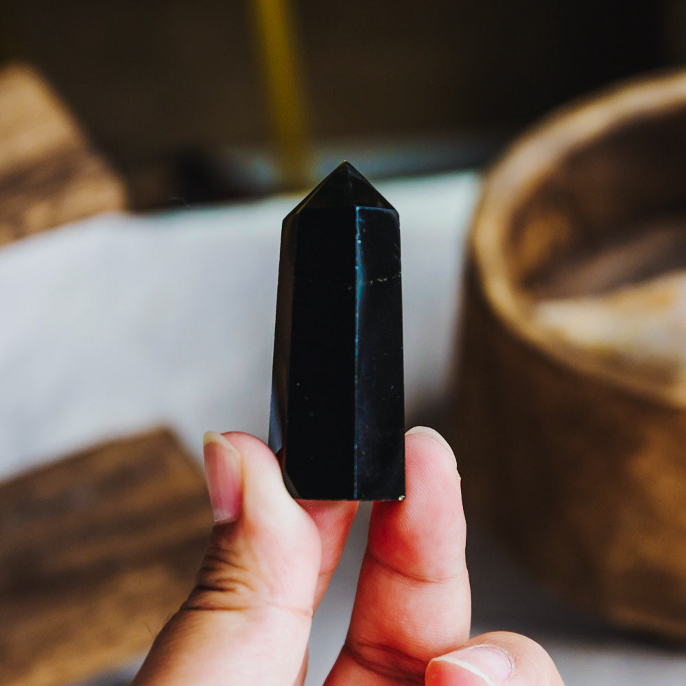 Reikistal 2" Black Obsidian Point