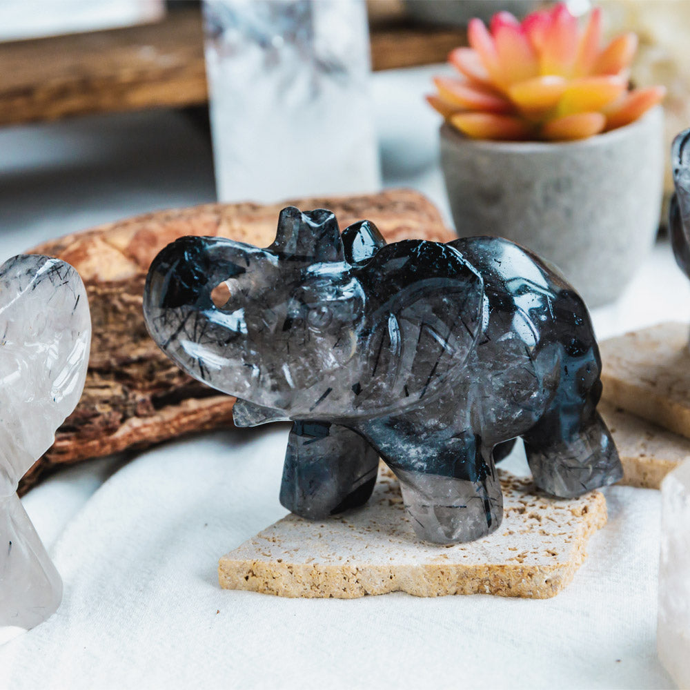 Reikistal Black Tourmaline Elephant